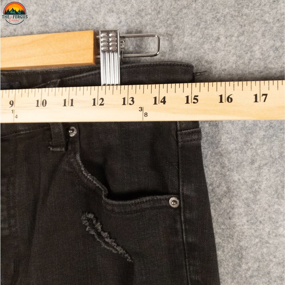 Aeropostale Jegging Jeans Black Ankle Distressed Denim High-Rise Women's 12 Reg - Picture 6 of 12